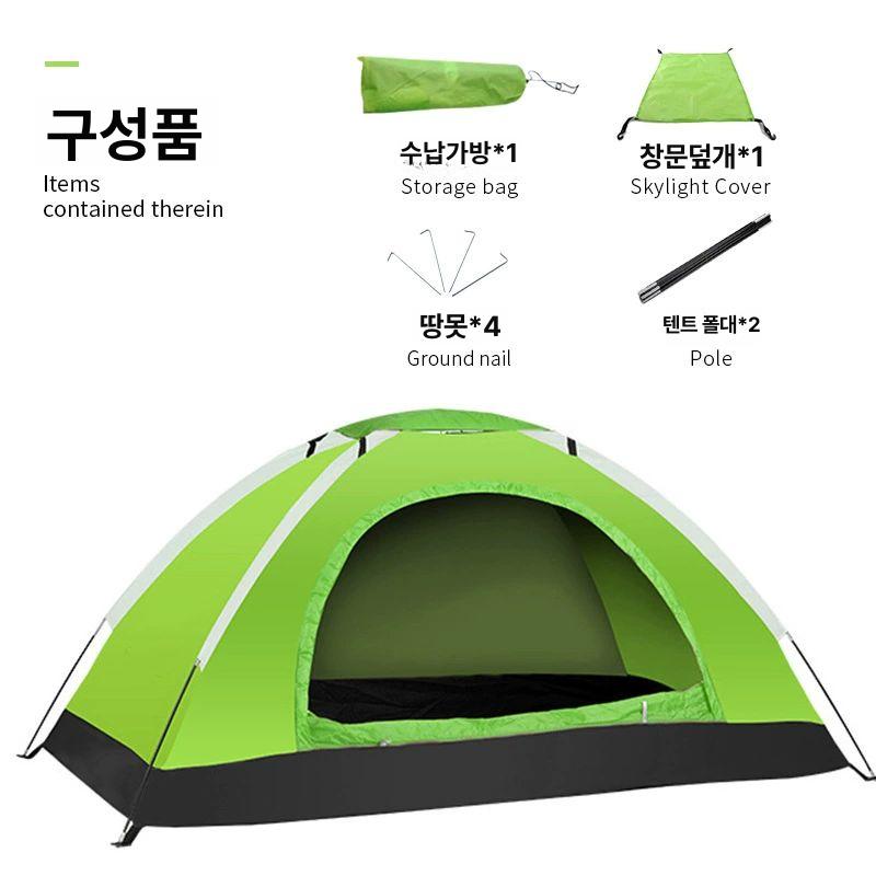 1인용 모토캠핑 미니 초경량 텐트 솔로 백패킹 올프룻그린 1인용 1도어 수동 - 상세 이미지 3