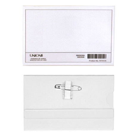 알리바니스토어 네임텍 행사용 대회용 명찰 클립형 아크릴 집게 이름표 중 50개입