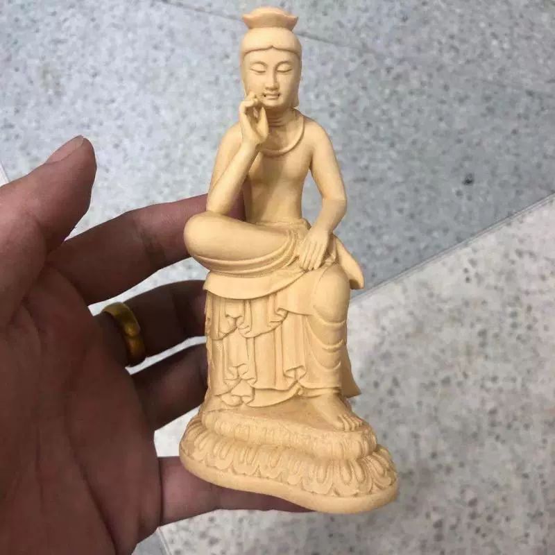 반가사유상 나무 조각 미륵 부처님 - 상품 이미지