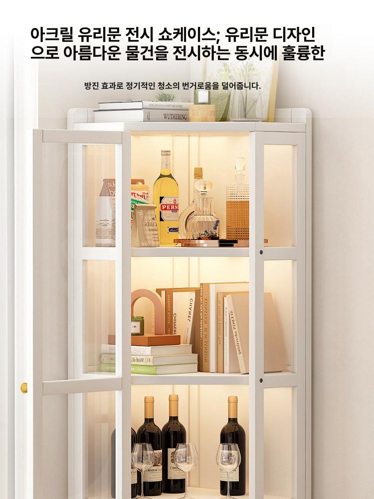 코너 수납장 틈새 거실 아크릴 침실 장식장 구석 주방 조립 미니 코너장 모서리책장 캐비닛 - 상세 이미지 4