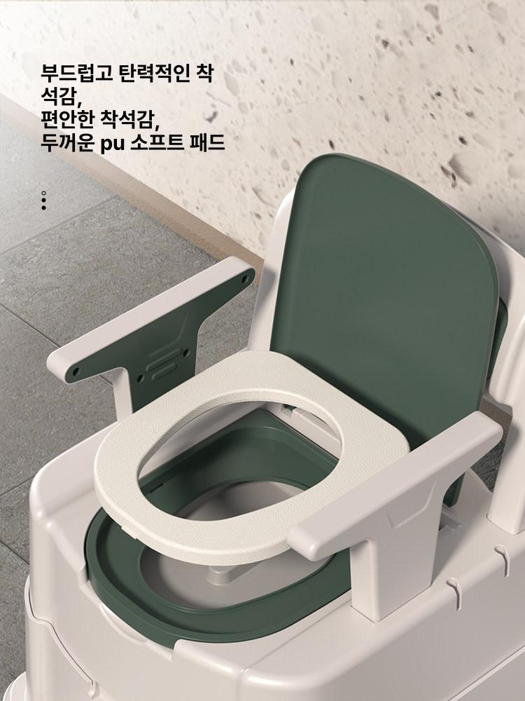 간이 변기 대형 요강 노인용 이동식 캠핑용 접이식 차박 부드러운쿠션 + 센서야간등 B - 상세 이미지 3