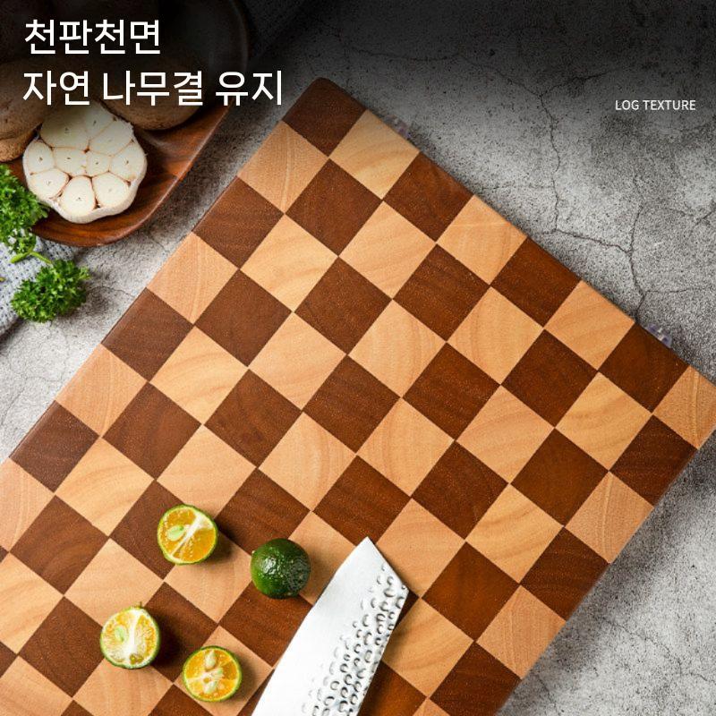 엔틱 인테리어 원목도마 펜션 나무도마 중형 가정용 직경 주방도마 양면도마 주방용 플레이팅 - 상세 이미지 5