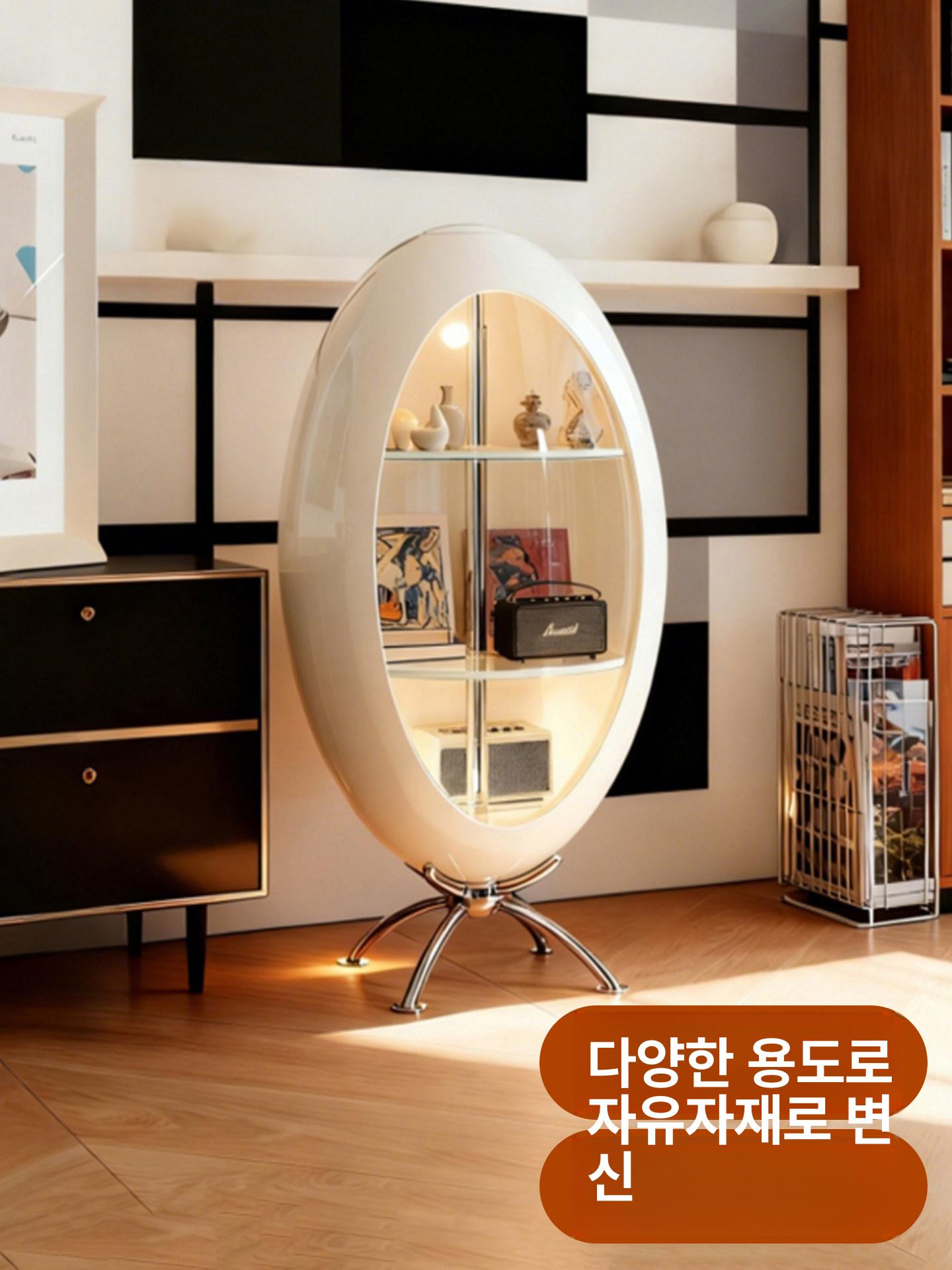 원형 진열장 선반 매장 디스플레이 인테리어 전시 진열함 소품 진열대 - 상세 이미지 2