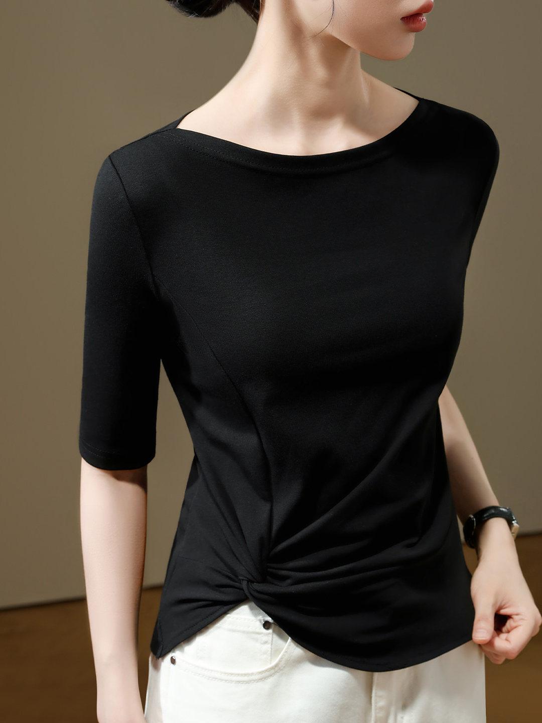 반팔 여성 라틴댄스복 스포츠 라인댄스복 상의 티셔츠 - 상품 이미지