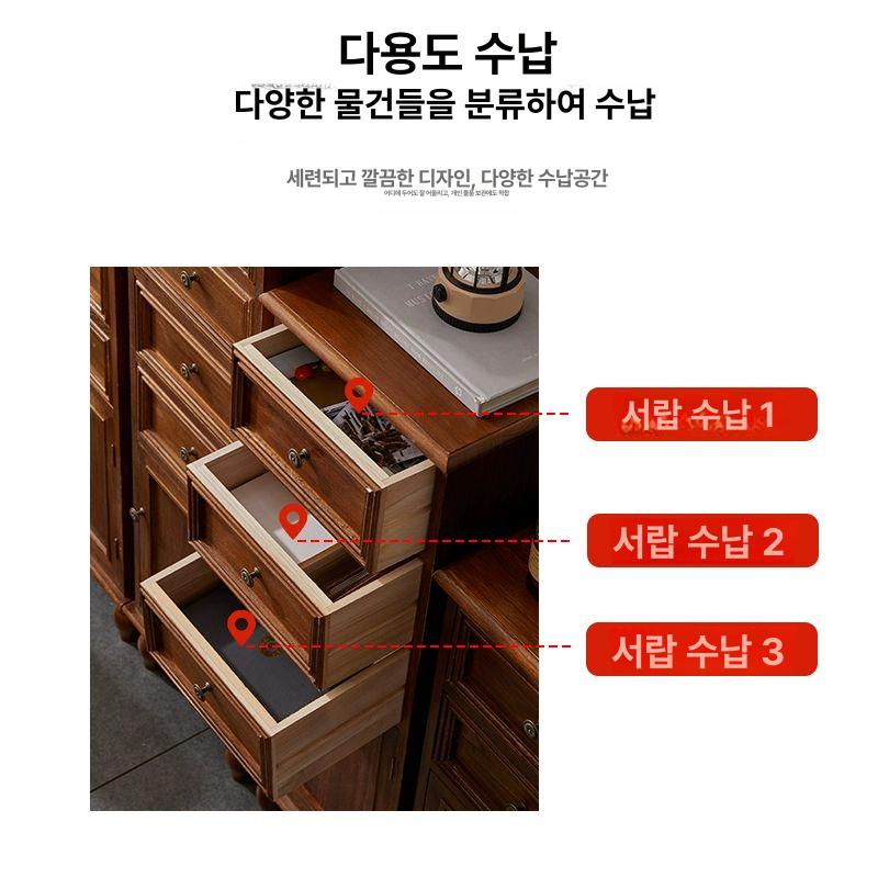 폭 좁은 서랍장 나무 엔틱서랍장 폭좁은 주방 5단 - 상세 이미지 4