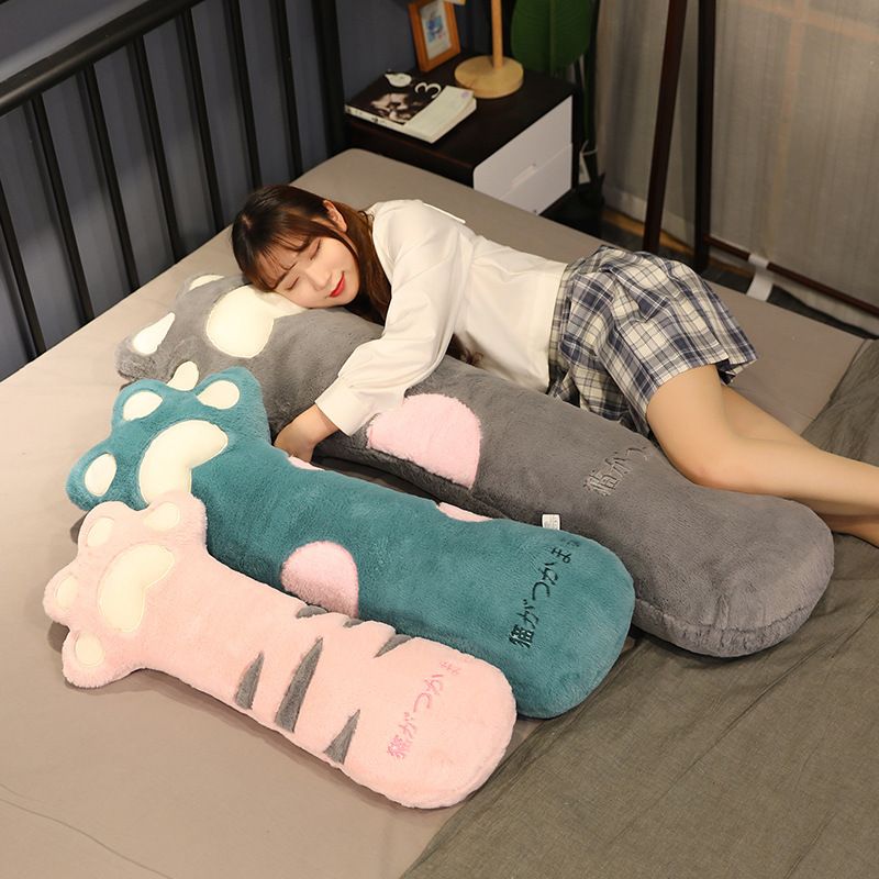 고양이 발바닥 바디필로우 긴베개 쿠션 안고자는 연갈색 70cm - 상세 이미지 5