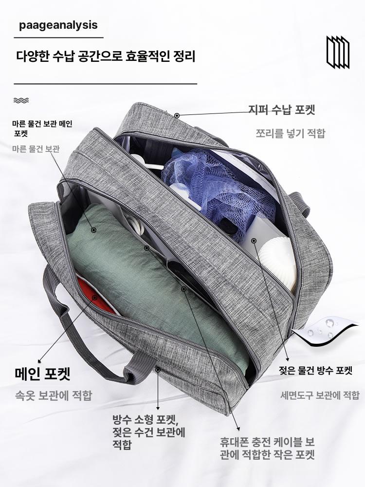 남성 사우나가방 여행용 세면 파우치 - 상세 이미지 4