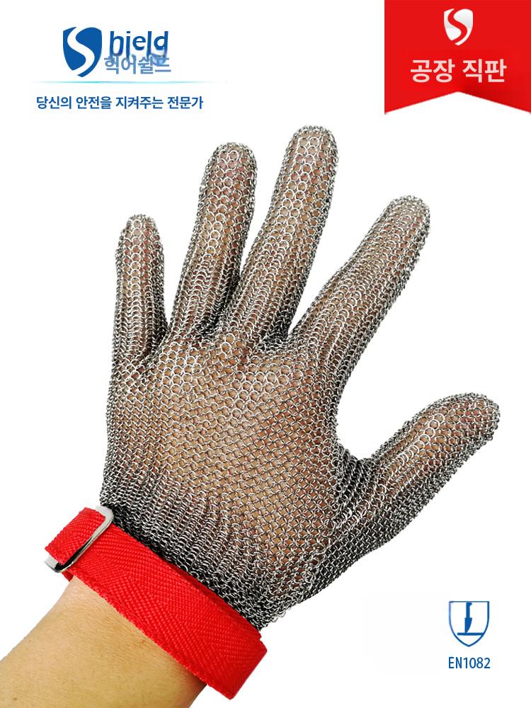 철제 방검 장갑 공업용 쇠사슬 와이어 강철 절단방지 트럼펫 절단 철제 체인 - 상세 이미지 3