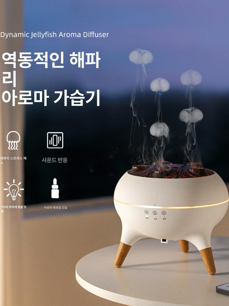 해파리 가습기 무드등 물멍 사무실 침실 USB 미니 가습기 - 상세 이미지 5