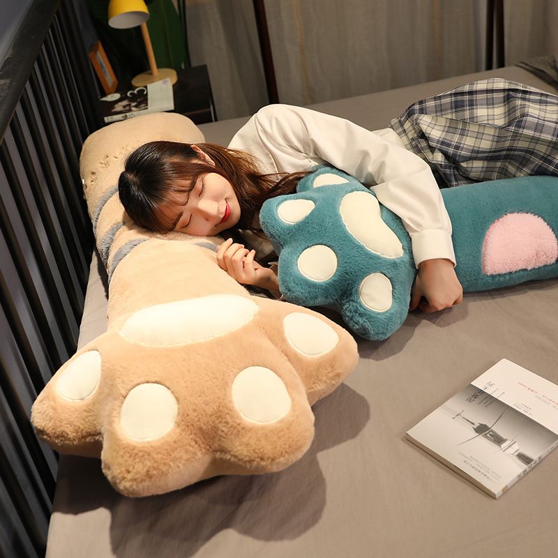 고양이 발바닥 바디필로우 긴베개 쿠션 안고자는 연갈색 70cm - 상세 이미지 4