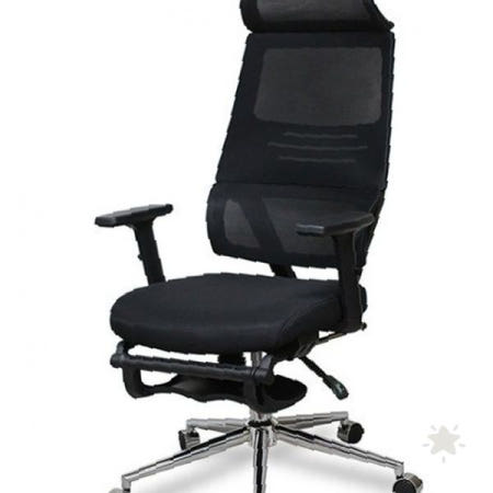 사무실 재택근무 장시간 업무 통풍 메쉬 소재 헤드레스트 발받침 장착 허리 지지