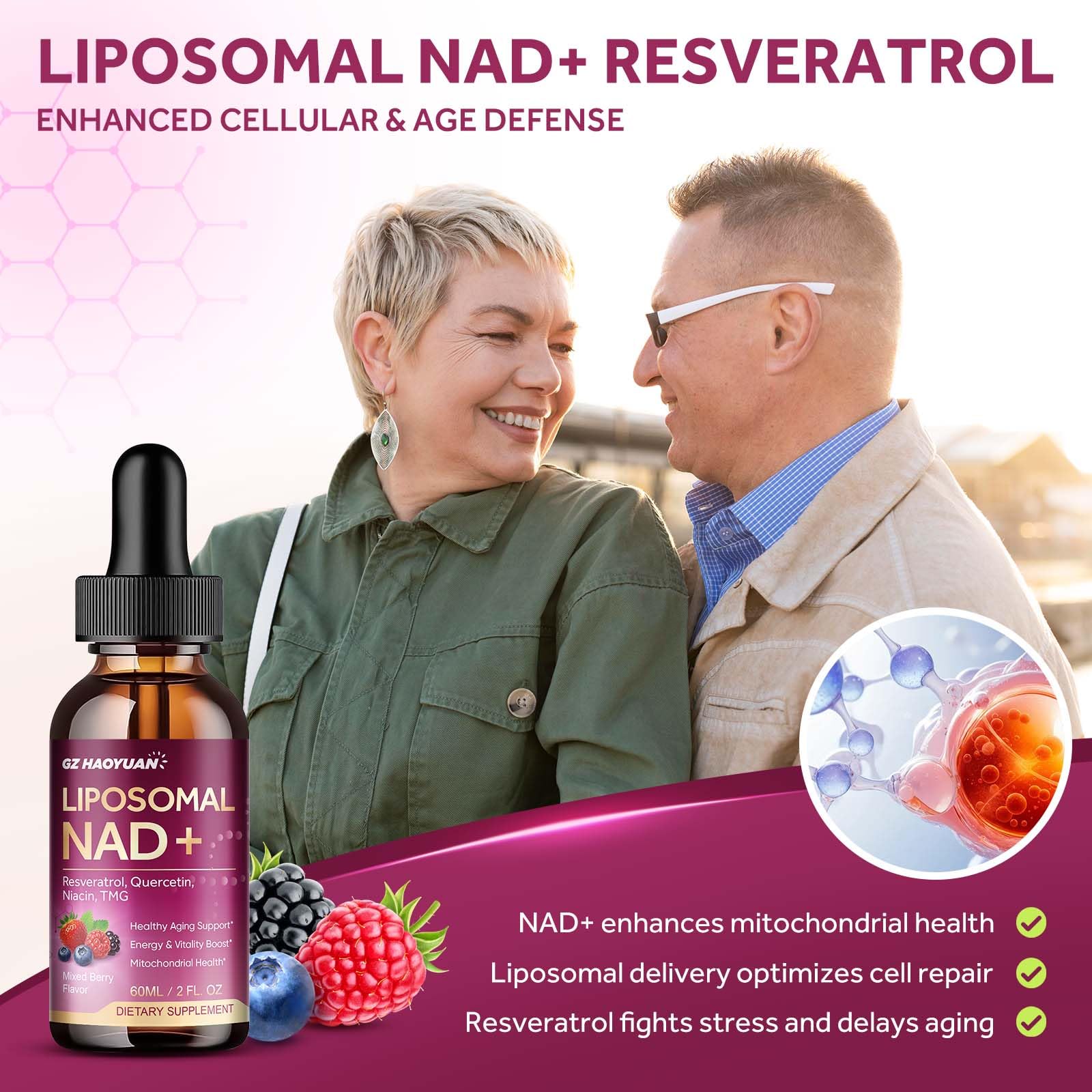 리포좀 NAD 1200mg 액상 니코틴아미드 레스베라트롤 케르세틴 TMG 흑후추 추출물 4 이미지 6
