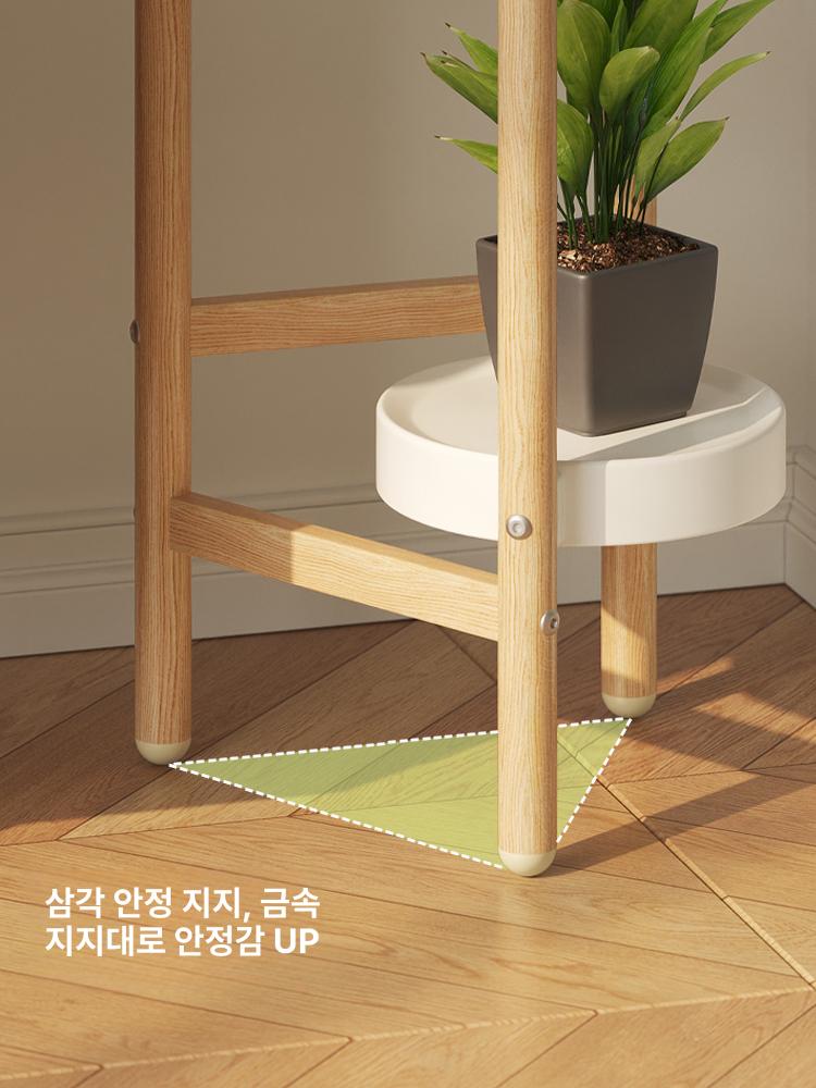 화분 선반 걸이형 진열장 거치대 이동식 실내 인테리어 3단 화이트 - 상세 이미지 4