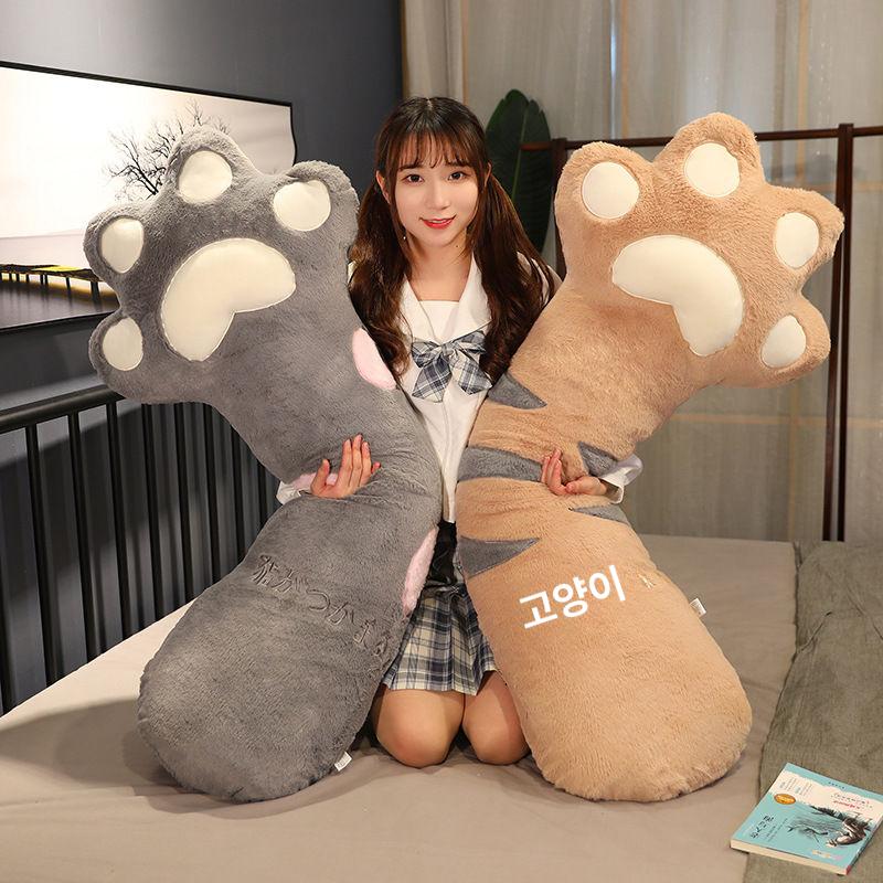 고양이 발바닥 바디필로우 긴베개 쿠션 안고자는 연갈색 70cm - 상세 이미지 3