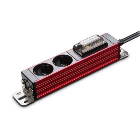 알리바니스토어 접지콘센트 고용량 누전차단 멀티코드 콘센트 2구 1.5M 레드