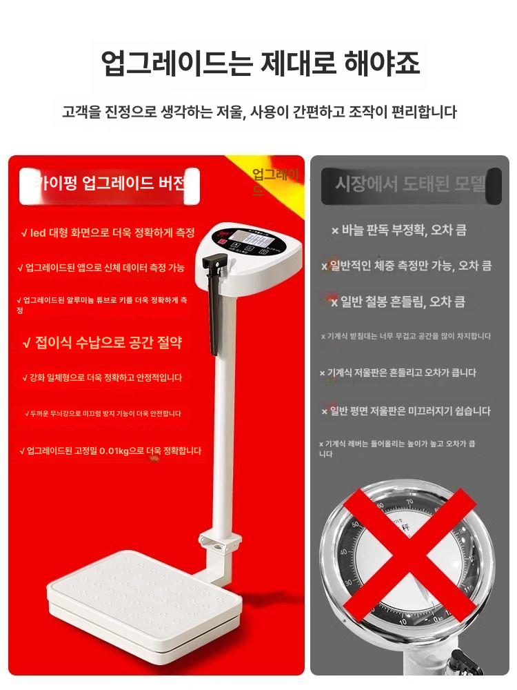체지방 체중계 디지털 저울 블루투스 전자 작은 USB충전식 화이트 모델 1 - 상세 이미지 4