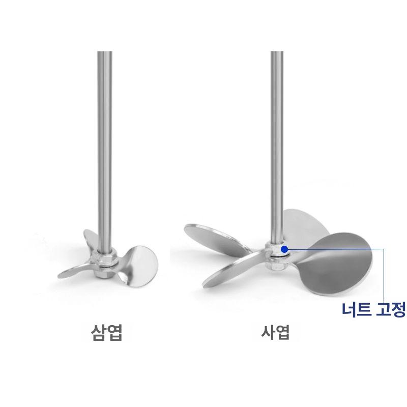 믹서 임펠러 프로펠러 삼엽 블레이드 믹싱 날개 교반기용 3날 외경 30mm 축 8mm 300mm - 상세 이미지 4