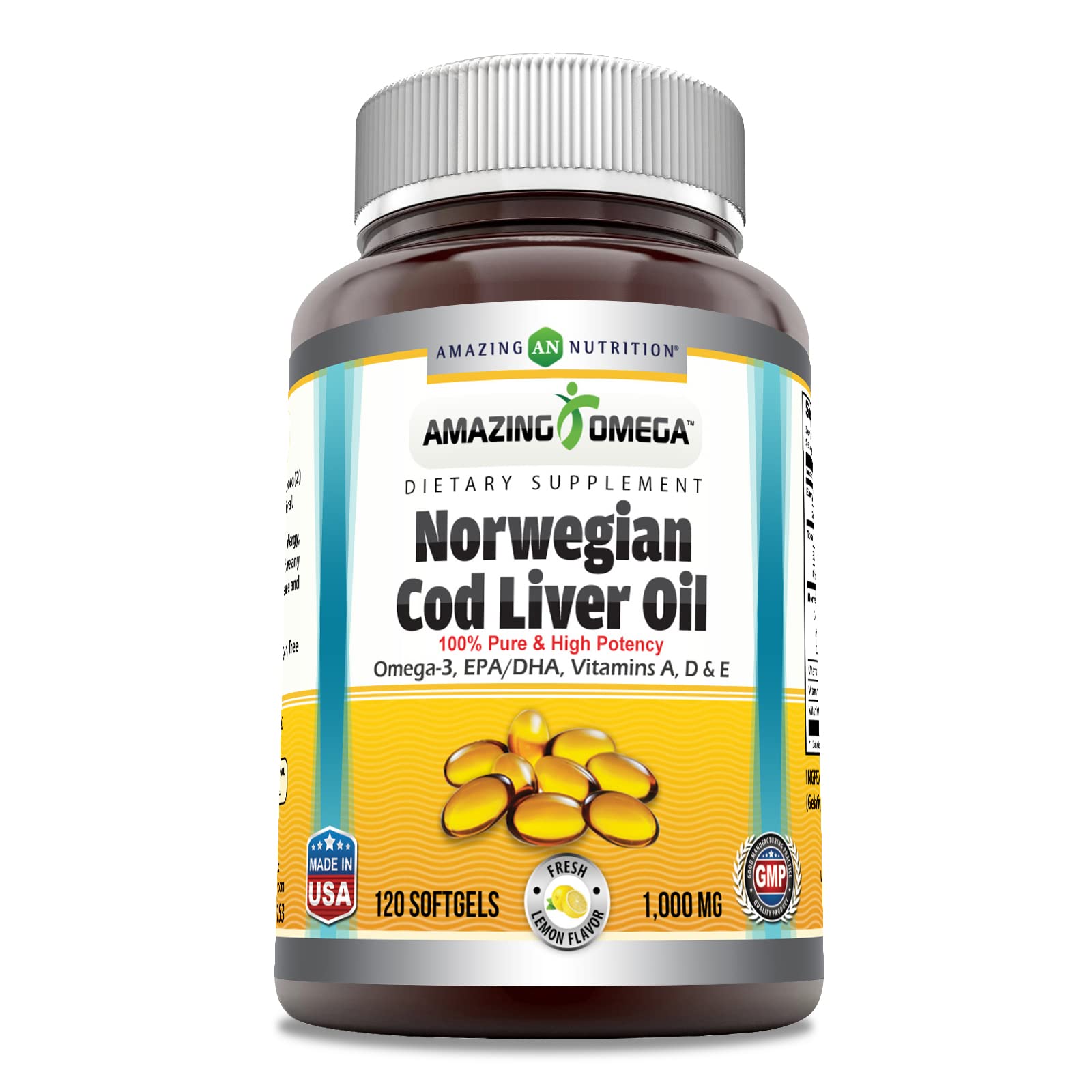 어메이징오메가 노르웨이 대구간유 1000mg 레몬향 250캡슐 - 상세 이미지 4