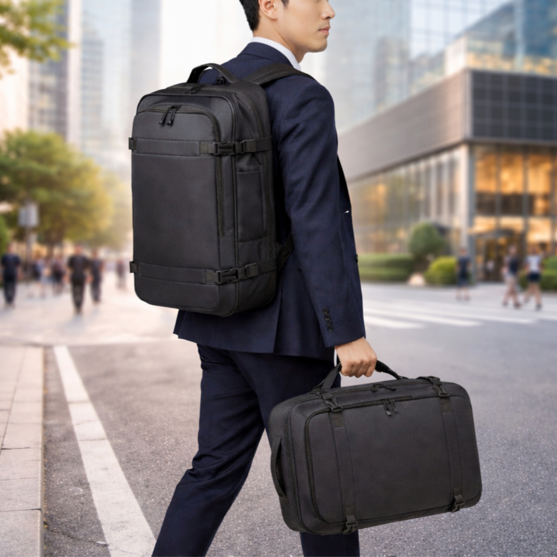 직장인 백팩 남성 여행 노트북 출장 확장형 남자가방 숄더백 여바라 - 상품 이미지