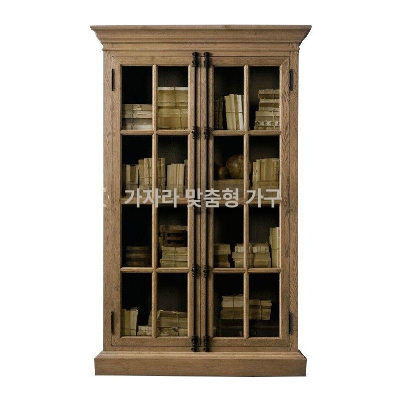 엔틱 그릇장 현관장 전시 원목 찬장 컨트리 홈카페 거실 더블 도어 120 x 45x210cm - 상세 이미지 5