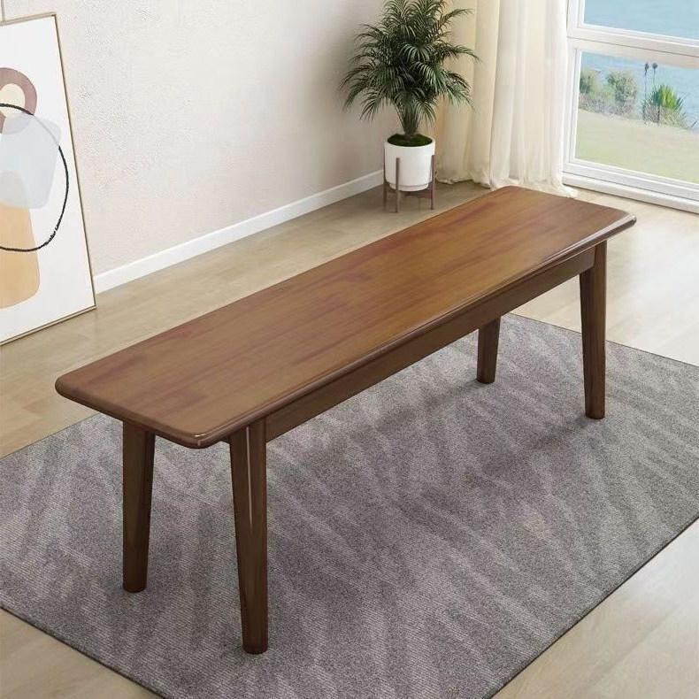 고무나무 식탁 벤치 받침대 우드 좁은테이블 월넛 컬러 길이80cm - 상품 이미지