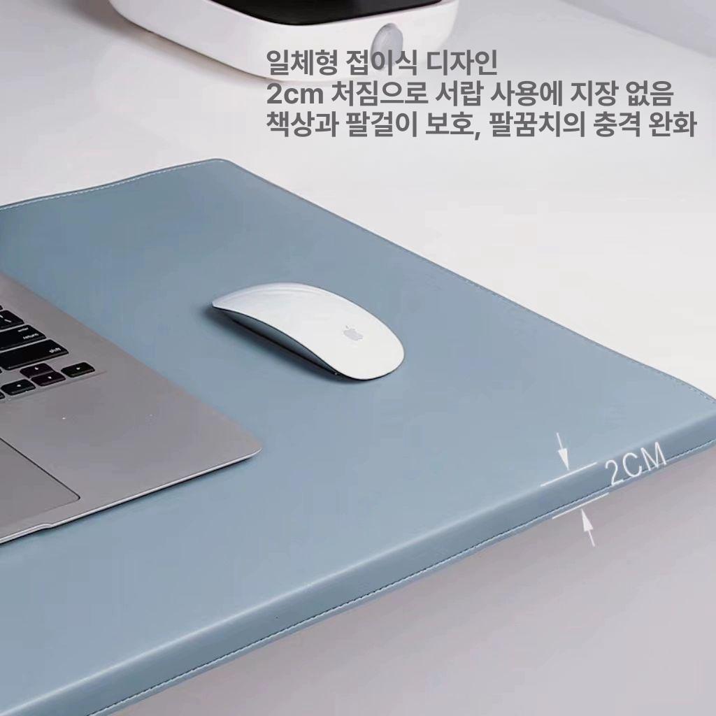마우스 손목보호대 젤 손목패드 방수 접이식 데스크 매트 블루 2.5mm 1000x430mm - 상세 이미지 2