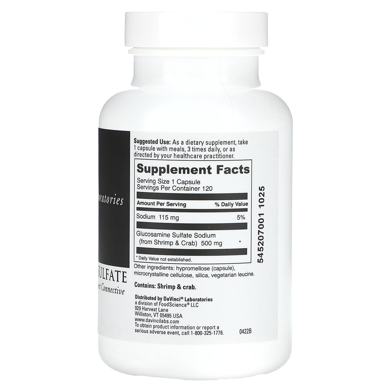 다빈치랩 글루코사민 설페이트 500mg 120캡슐, 2개 - 상세 이미지 2