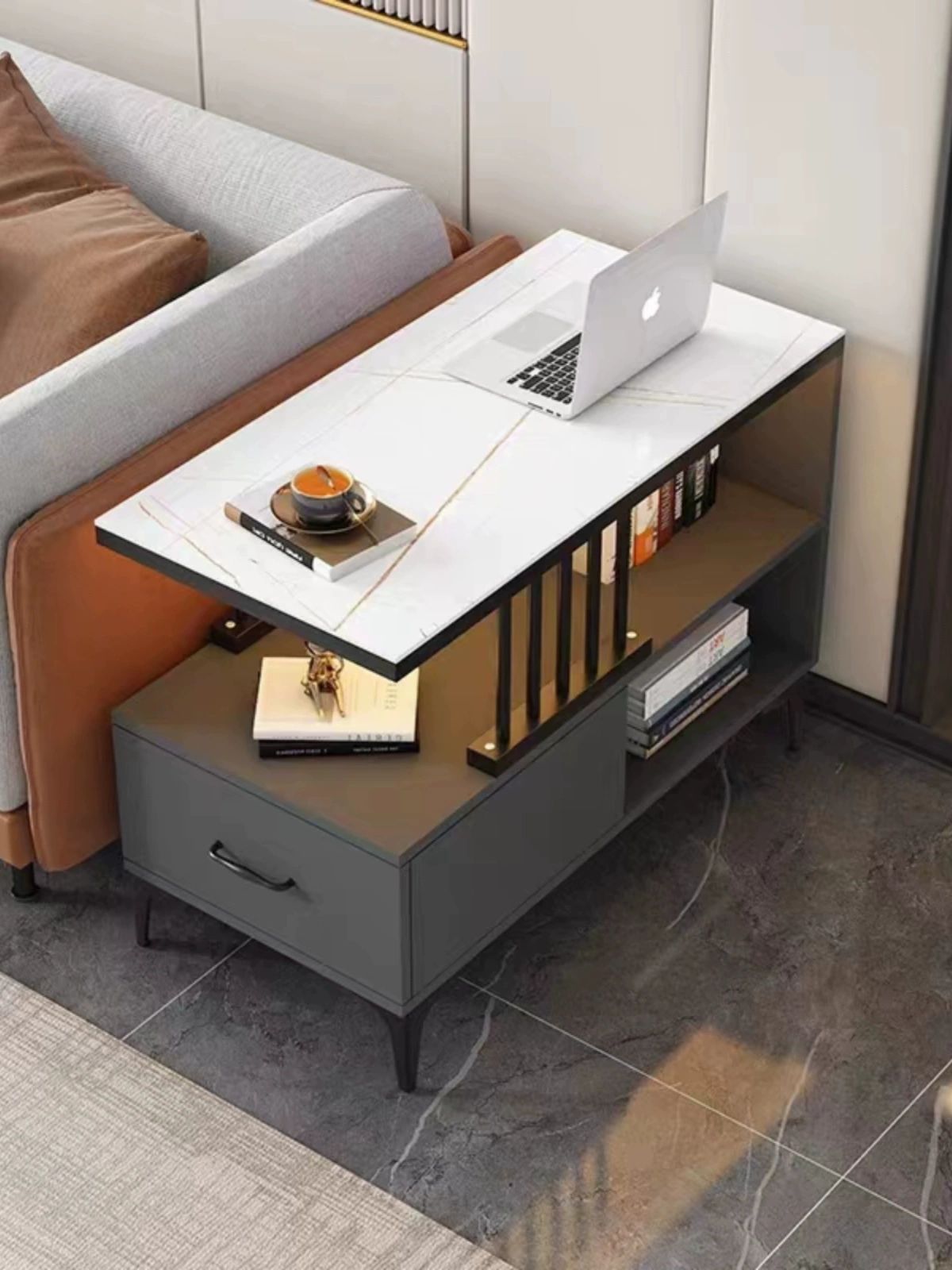 거실 쇼파 협탁 선반 틈새 고급 인테리어 옆 사이드테이블