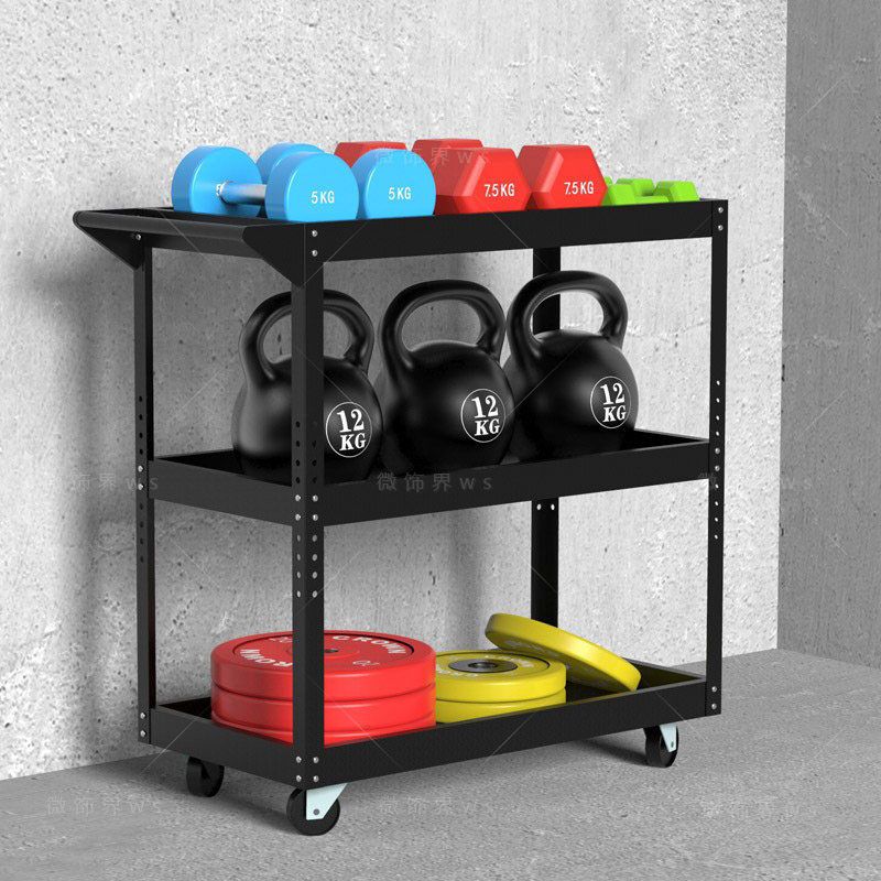 운동기구 정리대 선반 대형 덤벨 카트 보관함 요가 홈짐 트롤리 장비 수납 - 상품 이미지