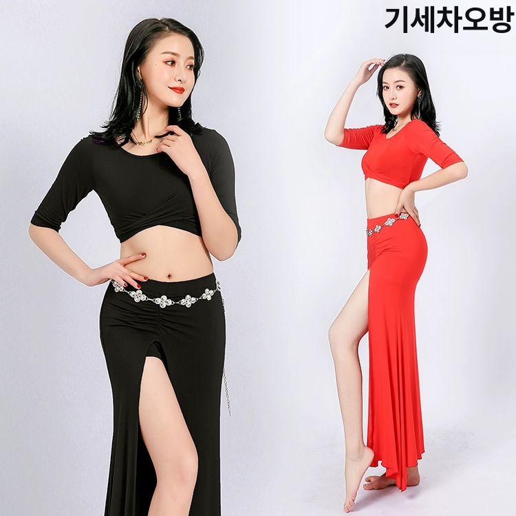 밸리댄스복 여성 라인 모던 줌바 댄스옷 벨리 방송 댄스의상 공연복 세트 - 상세 이미지 4