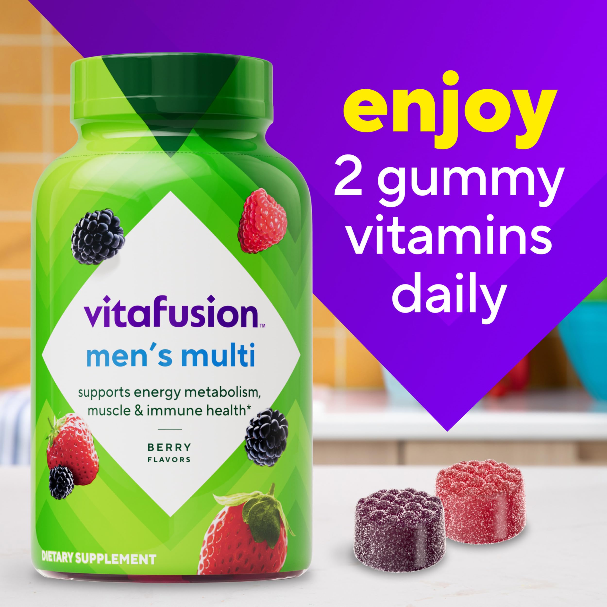 Vitafusion 남성용 구미비타민 A C D E B6 B12 베리향 120정 - 상세 이미지 2
