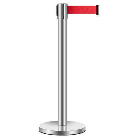 알리바니스토어 분리대 실버 벨트차단봉 벨트 차단봉 가이드라인 행사용 통제선 대기선 5m