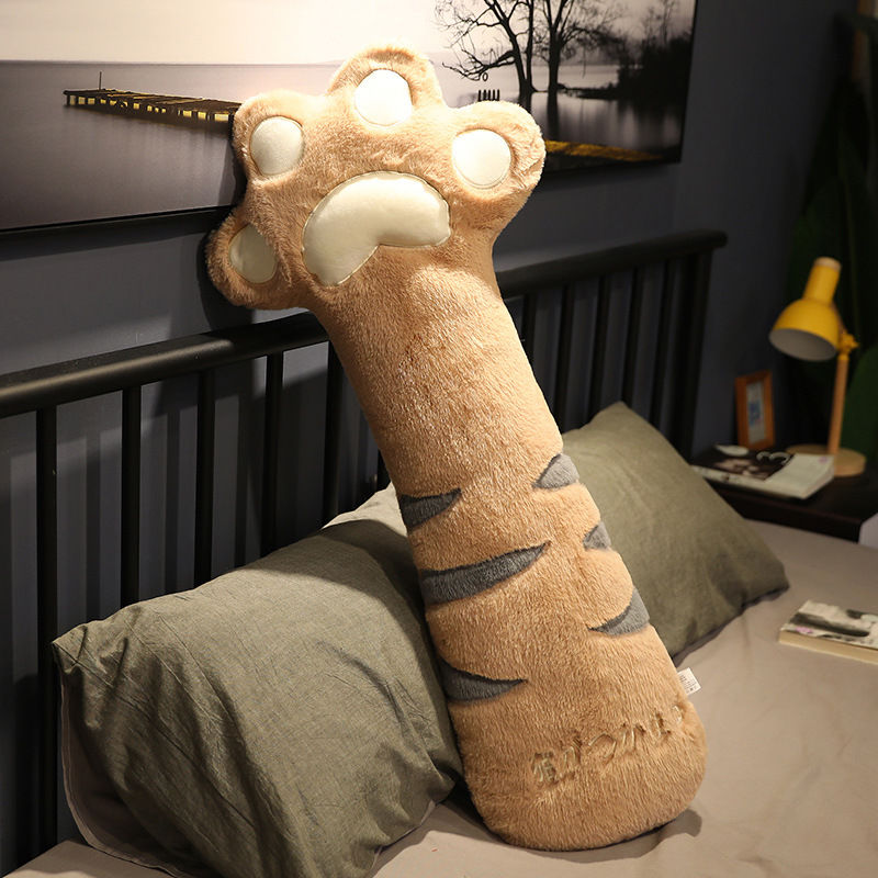 고양이 발바닥 바디필로우 긴베개 쿠션 안고자는 연갈색 70cm - 상품 이미지