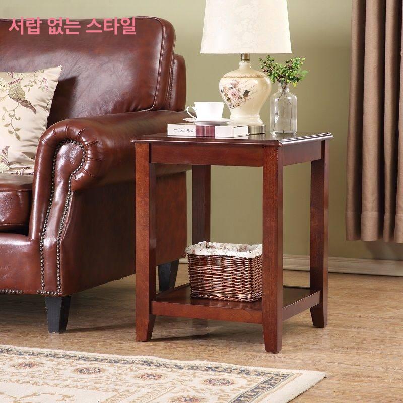 엔틱 협탁 사이드테이블 수납장 클래식 침대옆 콘솔 틈새 58 x 58x61cm 서랍 없음 라이트월넛 - 상세 이미지 4