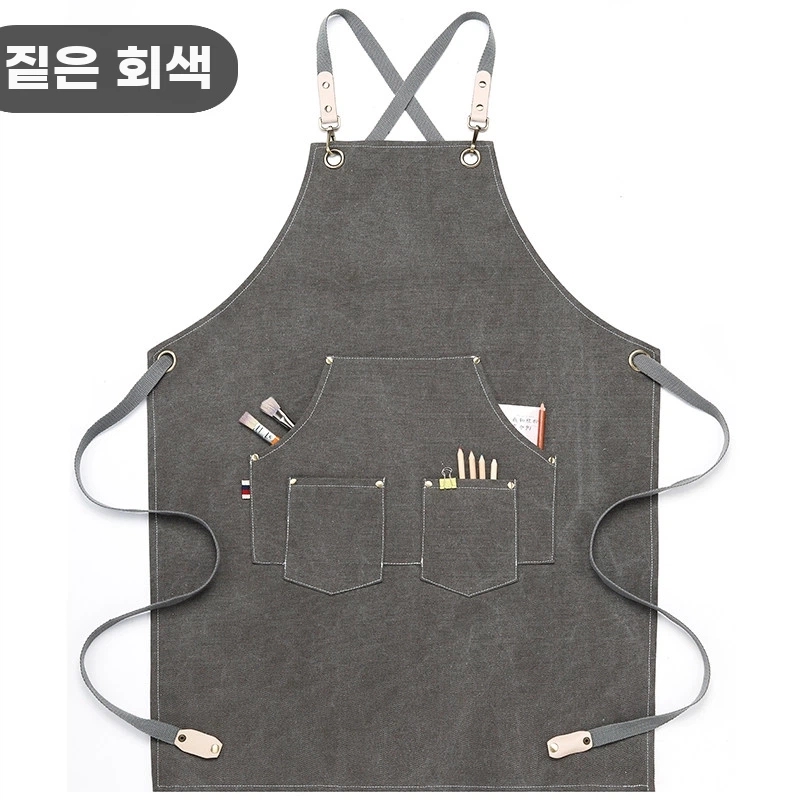 남자앞치마 캔버스앞치마 165 A. 밝은 회색 - 상품 이미지