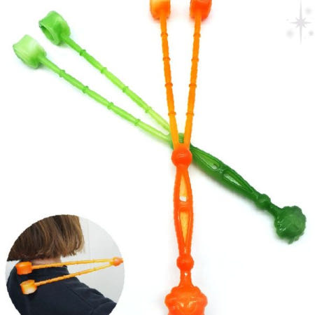 휴대용 목 어깨 근육 이완 도구 손잡이 달린 지압 롤러 셀프 마사지 피로 해소