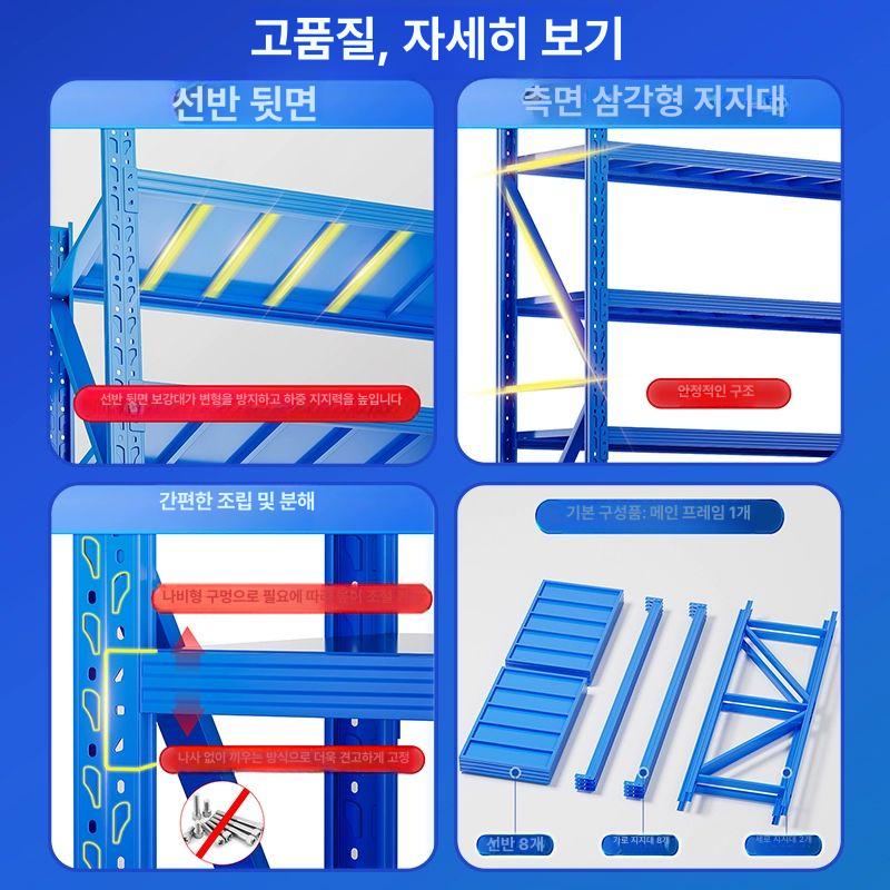 철제선반 창고 베란다 조립식 수납장 스피드랙 진열대 - 상세 이미지 4