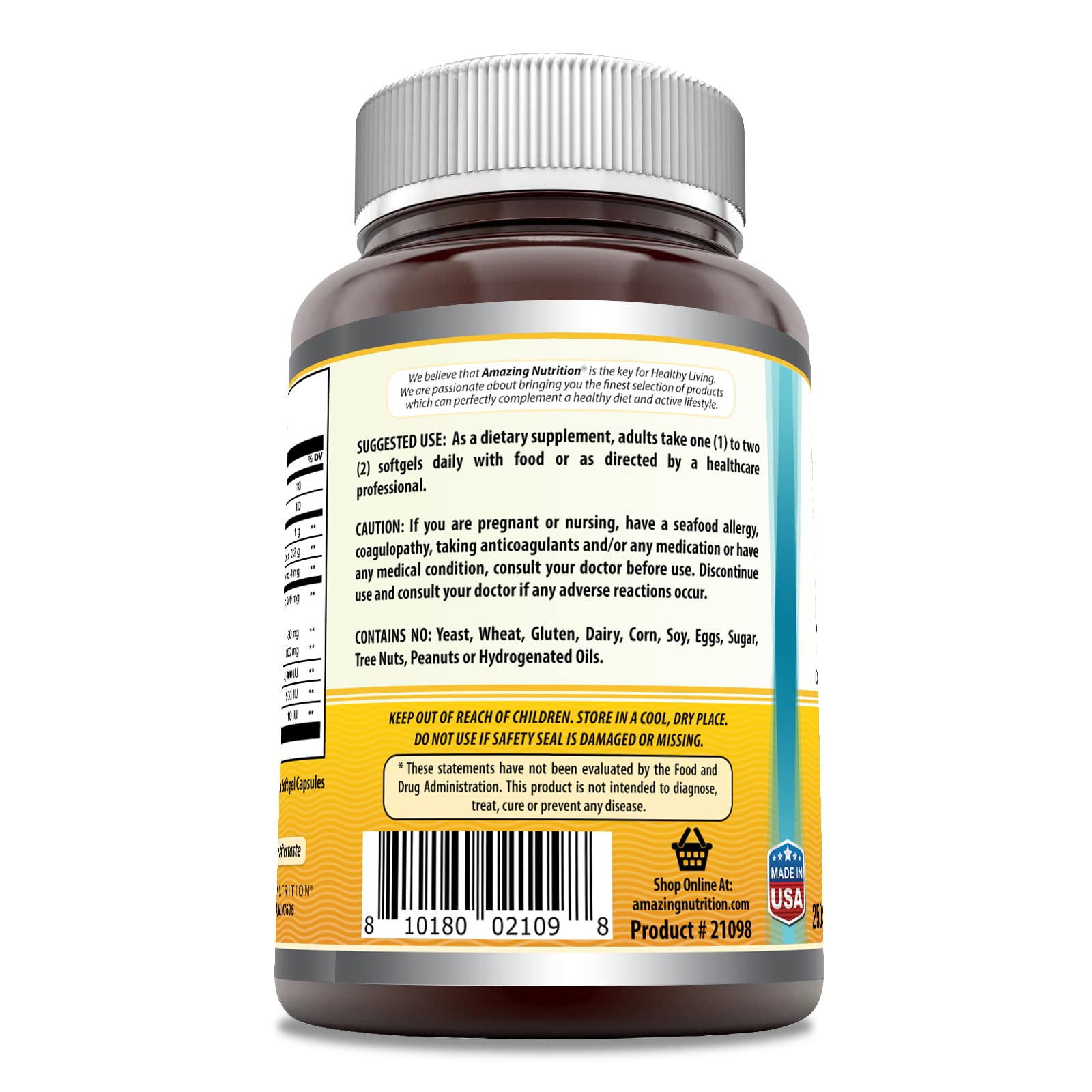어메이징오메가 노르웨이 대구간유 1000mg 레몬향 250캡슐 - 상세 이미지 2