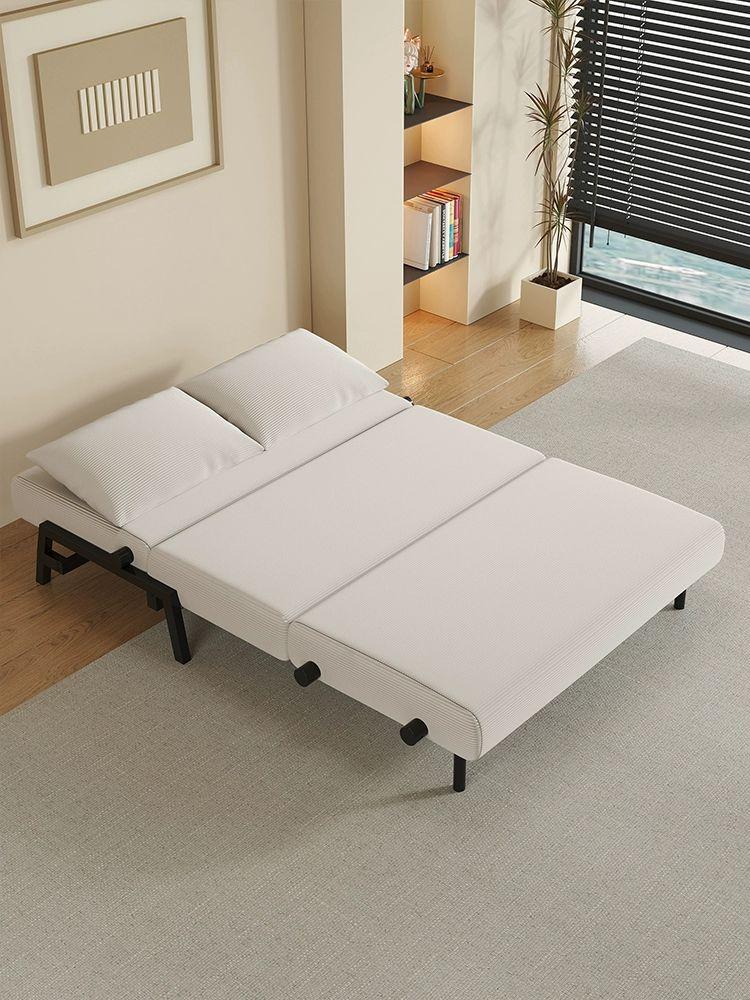 접이식 각도조절 침대형 매트리스 소파침대 확장형 패브릭 120cm 크림화이트 - 상세 이미지 3