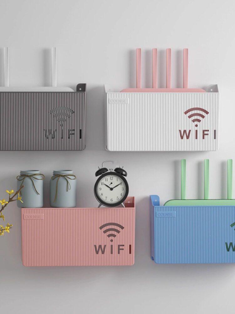 책선반 1PC 무선 Wifi 라우터 선반 보관 상자 ABS 플라스틱 주최자 케이블 전원 브래킷 장식 - 상품 이미지
