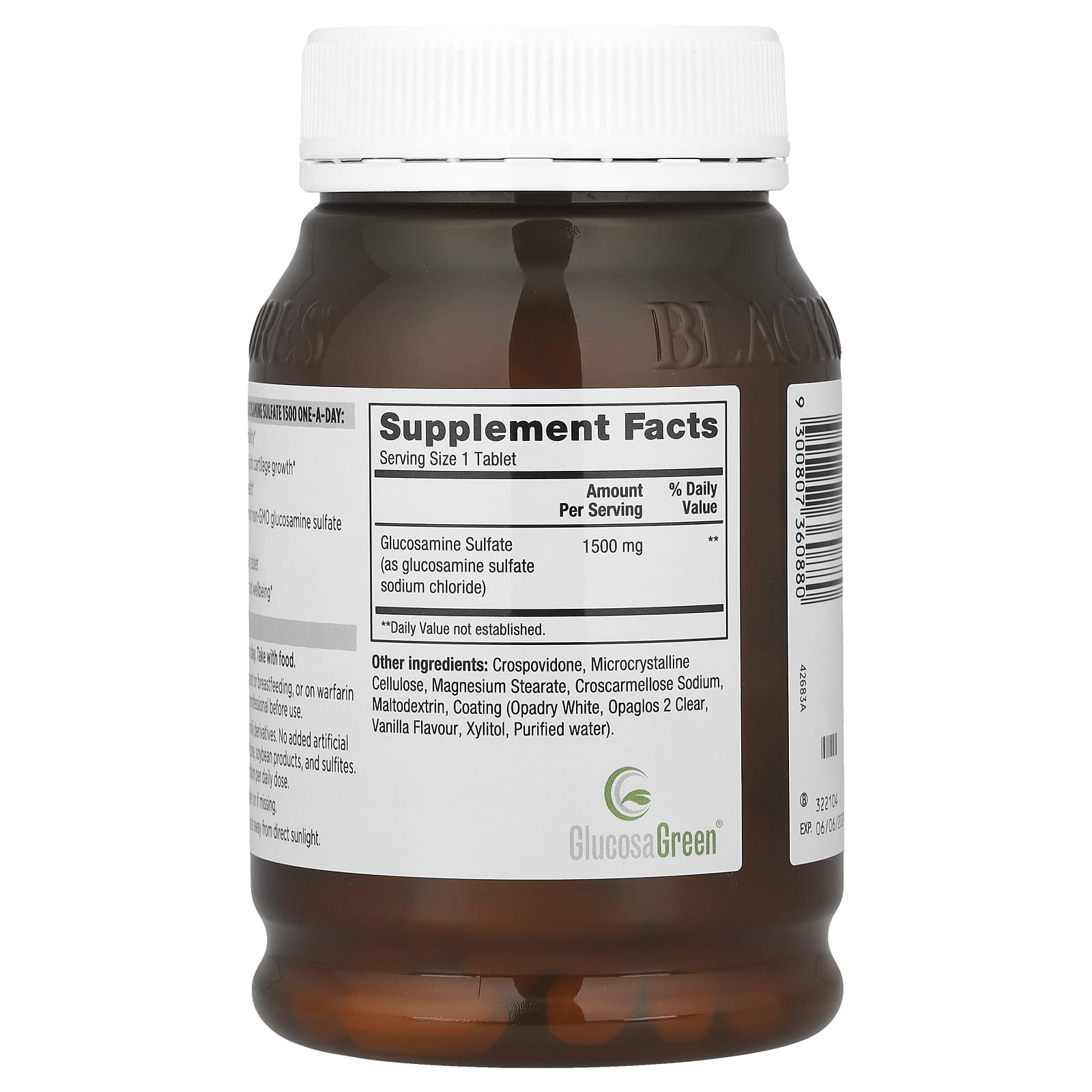 블랙모어스 글루코사민 1500mg 바닐라맛 180정, 2개 - 상세 이미지 2