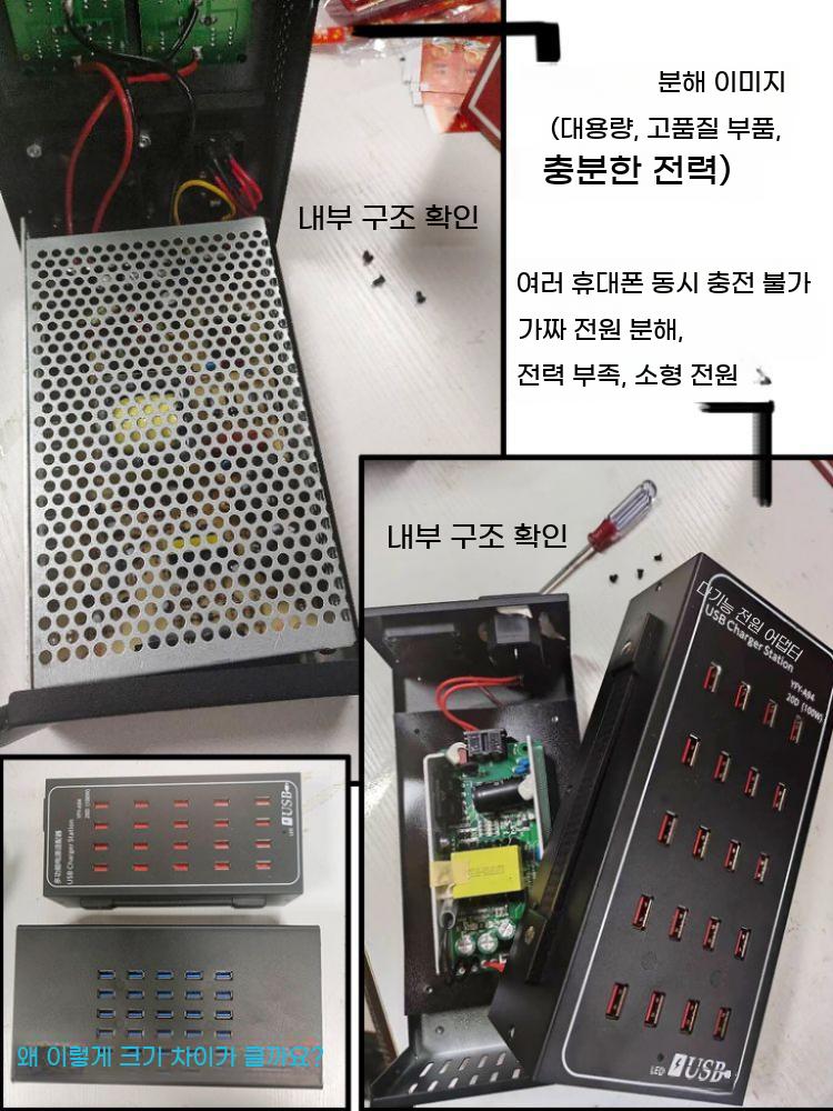 USB 포트 멀티 허브 멀티충전기 20포트 충전기 대형 고속 - 상세 이미지 3