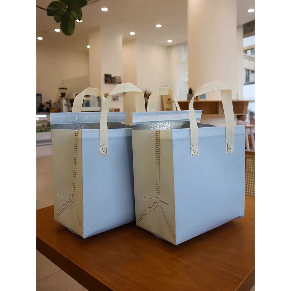 일회용 보냉백 가방 파우치 도시락 포장 벨크로 50개 30x30x20cm 화이트 50개 - 상세 이미지 3