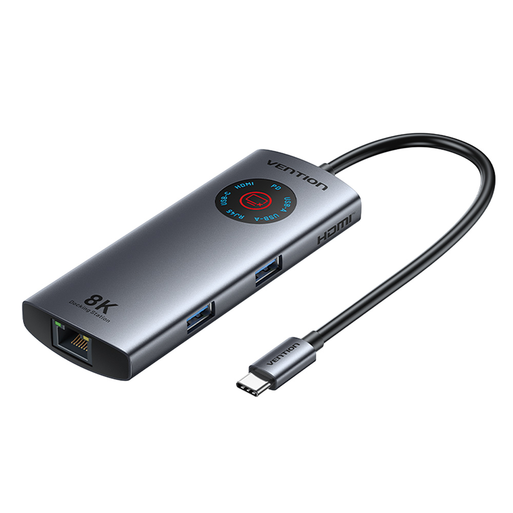 벤션 C타입 8K HDMI PD 랜카드 USB 멀티 허브 도킹스테이션 TQZ, 미러링 터치 On Off 사생활 보호기능 이미지 7