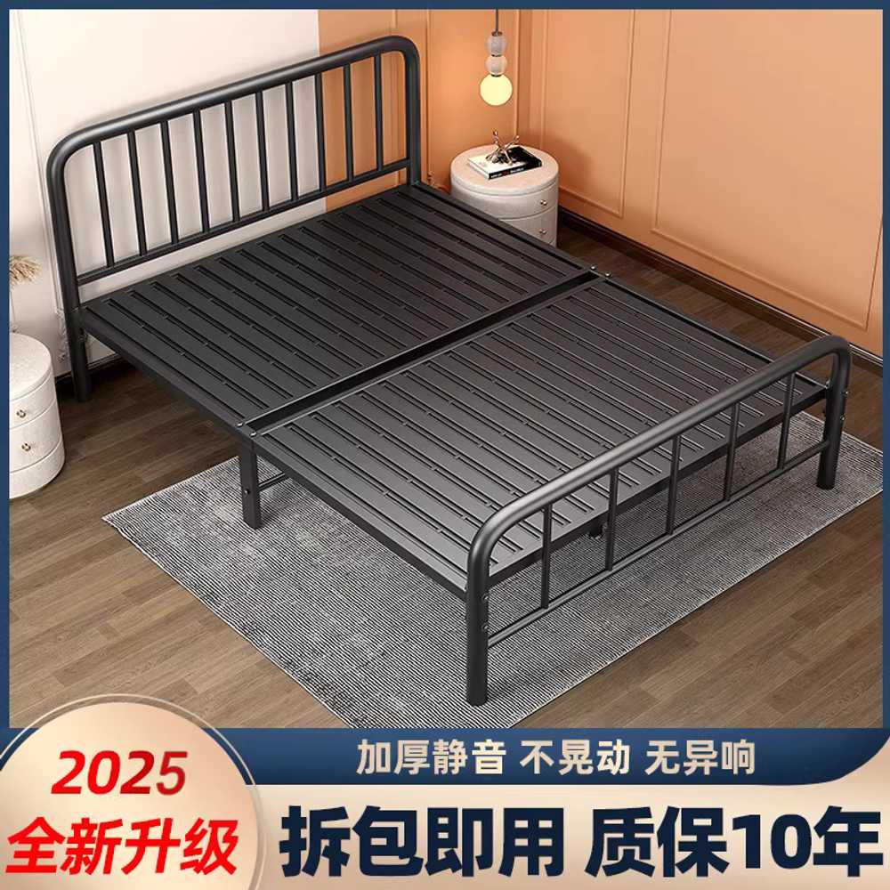 침대 철제 프레임 매트리스 받침대 화이트 슈퍼싱글 매트 블랙 100x200cm 이미지 7