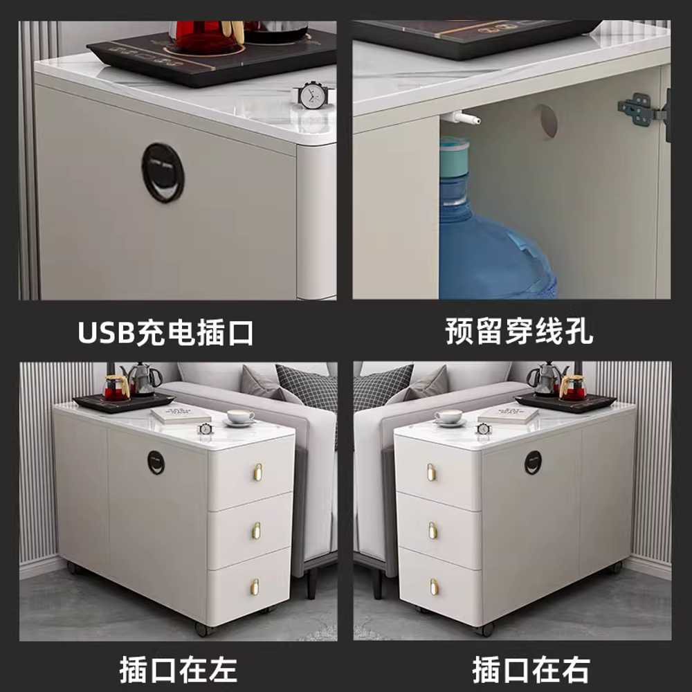 틈새 보조 수납장 옆 소파 용 이동식 침실 사이드 캐비닛 60x40 이미지 6