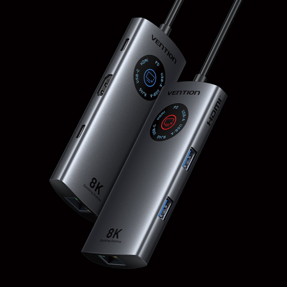 벤션 C타입 8K HDMI PD 랜카드 USB 멀티 허브 도킹스테이션 TQZ, 미러링 터치 On Off 사생활 보호기능 - 상세 이미지 4