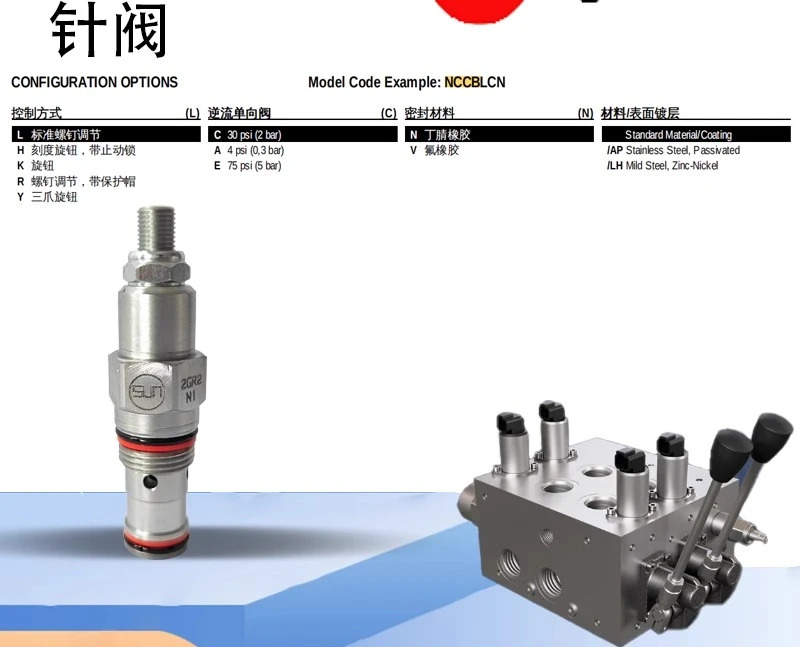 SUN 미국 오리지널 NCCB-LCN NCBB-LCN 제어 밸브 NCEB-LCN 유압 NCCD-LCN