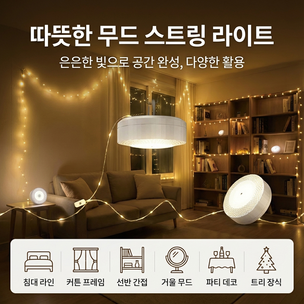 무선 인테리어 와이어 LED 줄조명 전구 NAVEE NV194-CPD10-V2