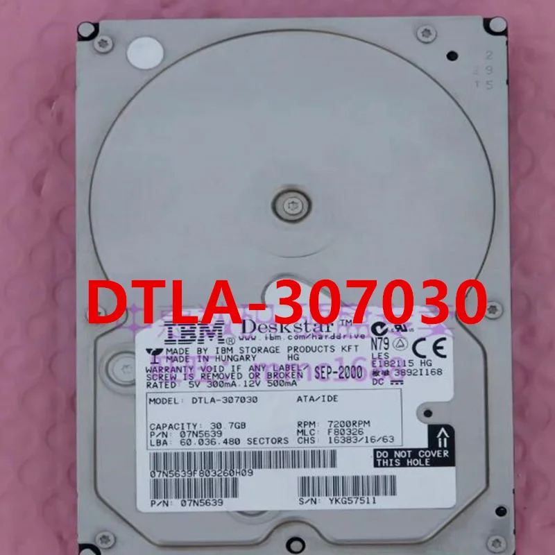 IBM IDE리퍼 하드 DTLA-307030 IC35L180V207-0 DAQA-33240 3.5 인치 7200RPM 30.7GB 185.2GB 3.2GB